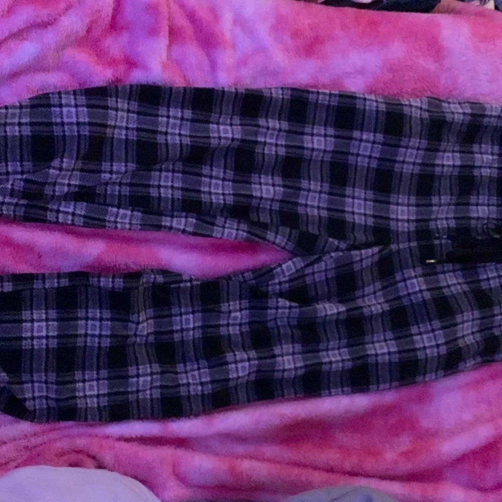 Black plaid pajama pants